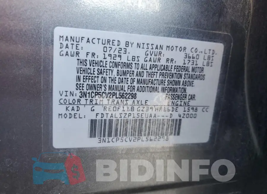3N1CP5CV2PL562298 Photo# 13