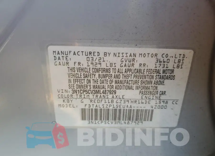 3N1CP5CV3ML487929 Photo# 12