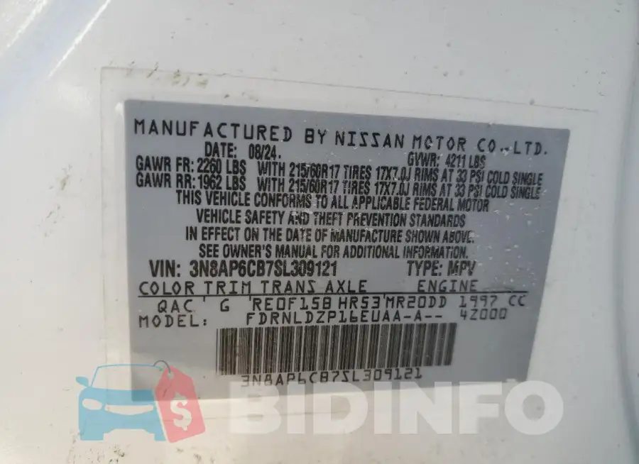 3N8AP6CB7SL309121 Photo# 13