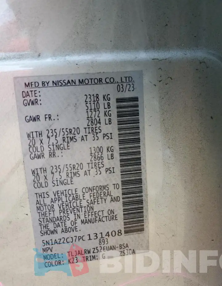 5N1AZ2CJ7PC131408 Photo# 14
