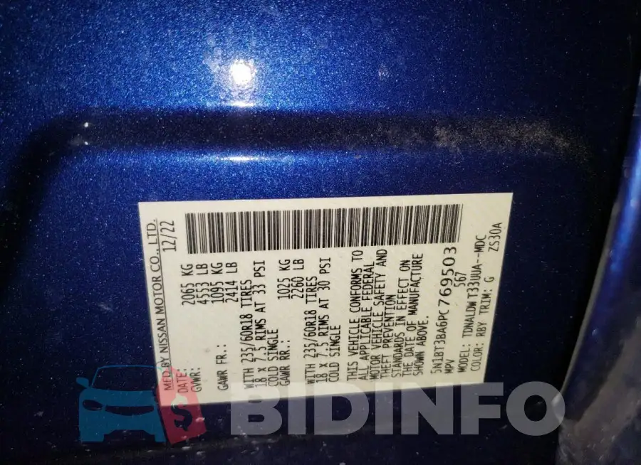 5N1BT3BA6PC769503 Photo# 13