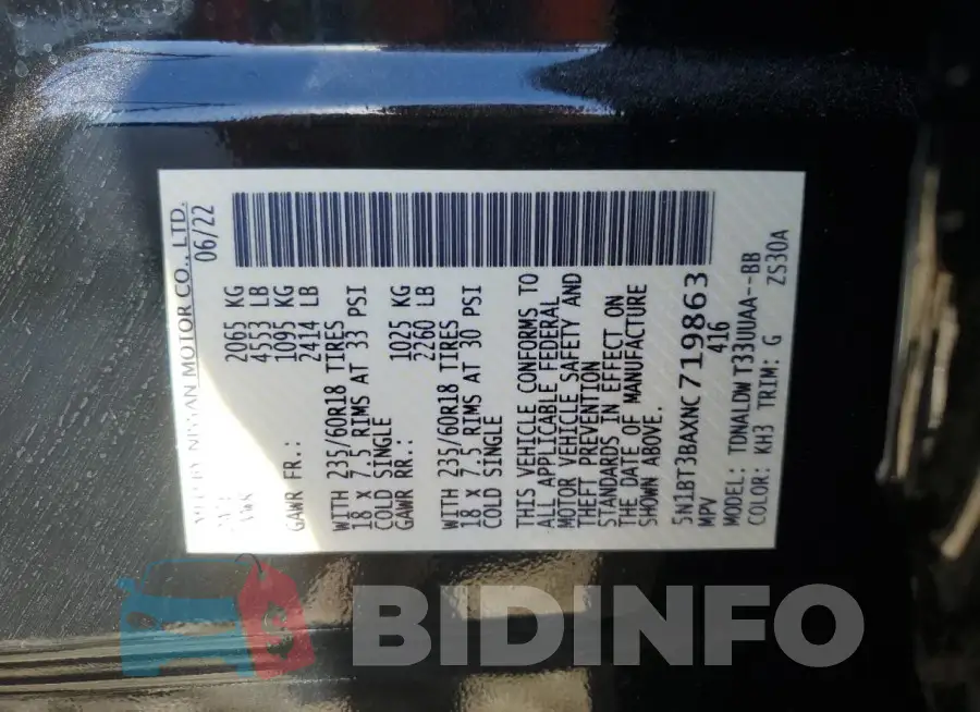 5N1BT3BAXNC719863 Photo# 14