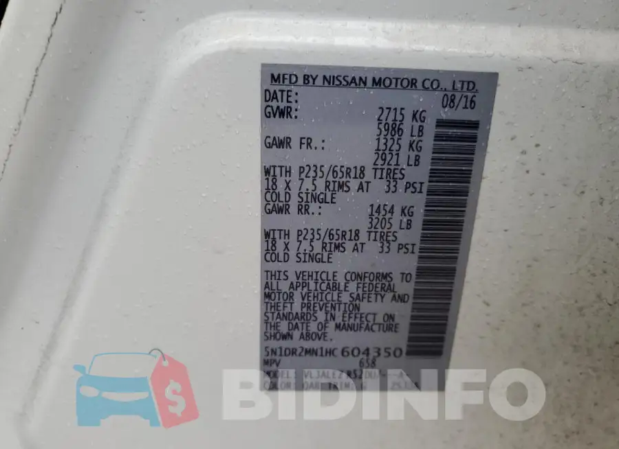 5N1DR2MN1HC604350 Photo# 14