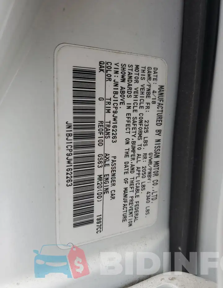 JN1BJ1CP9JW162263 Photo# 13