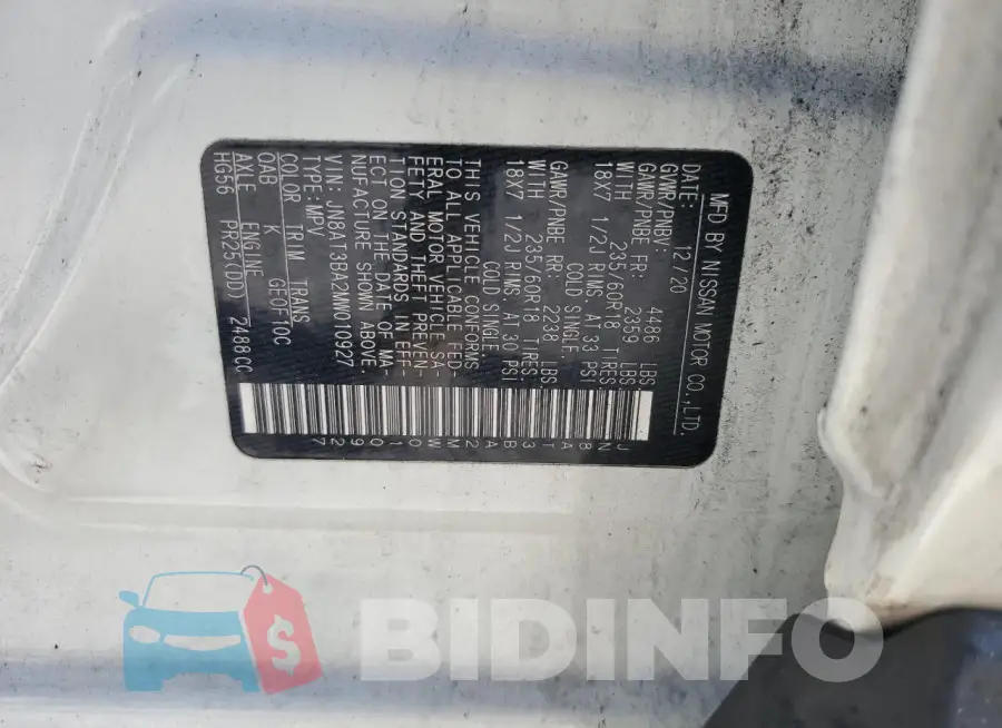 JN8AT3BA2MW010927 Photo# 13