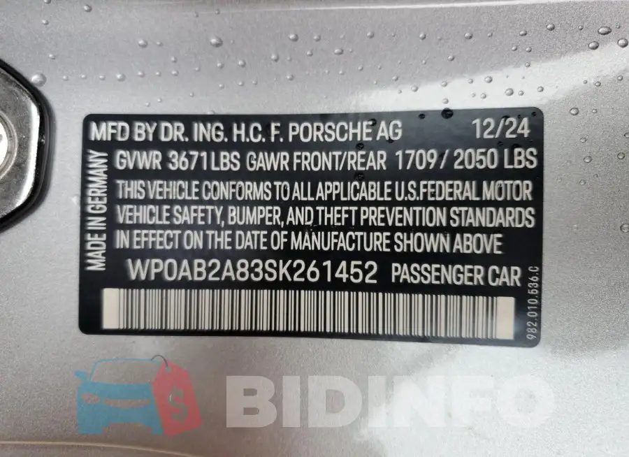 WP0AB2A83SK261452 Photo# 12