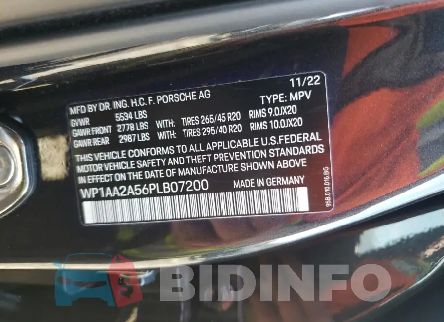 WP1AA2A56PLB07200 Photo# 14