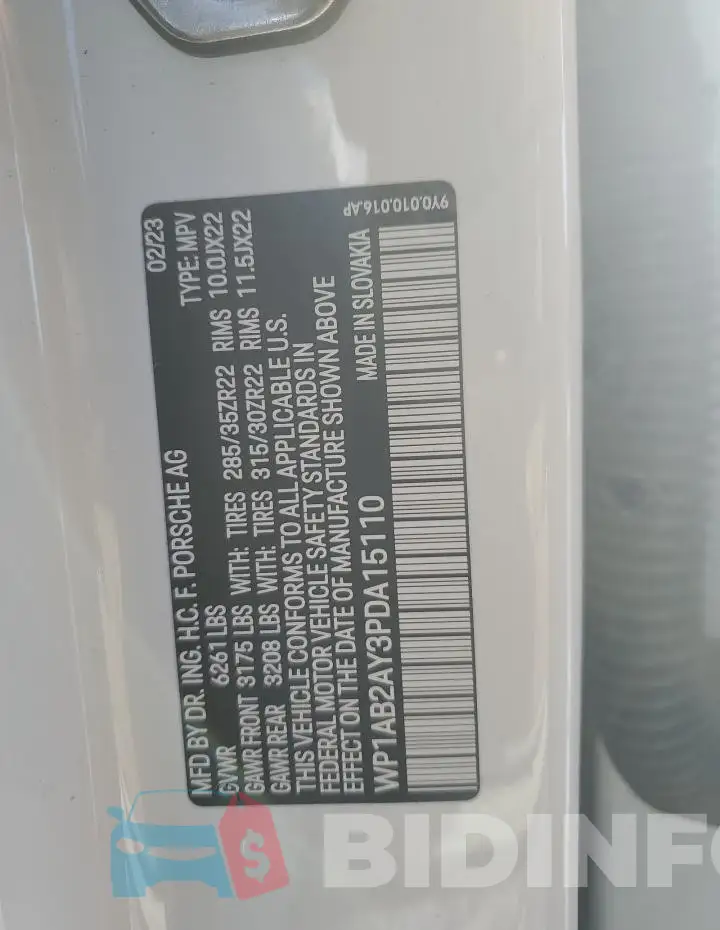 WP1AB2AY3PDA15110 Photo# 12