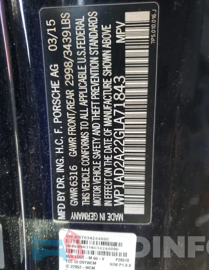 WP1AD2A22GLA71843 Photo# 13