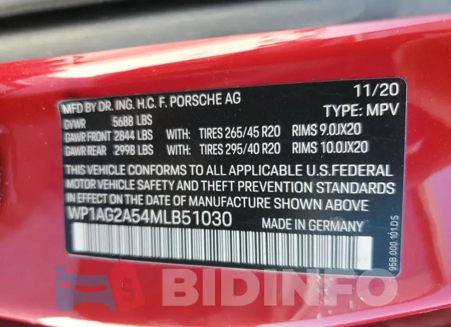 WP1AG2A54MLB51030 Photo# 13