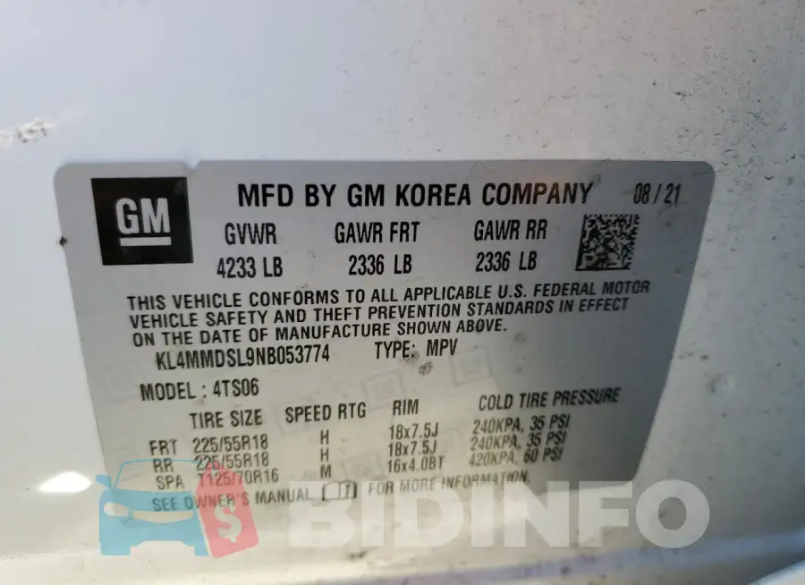 KL4MMDSL9NB053774 Photo# 13