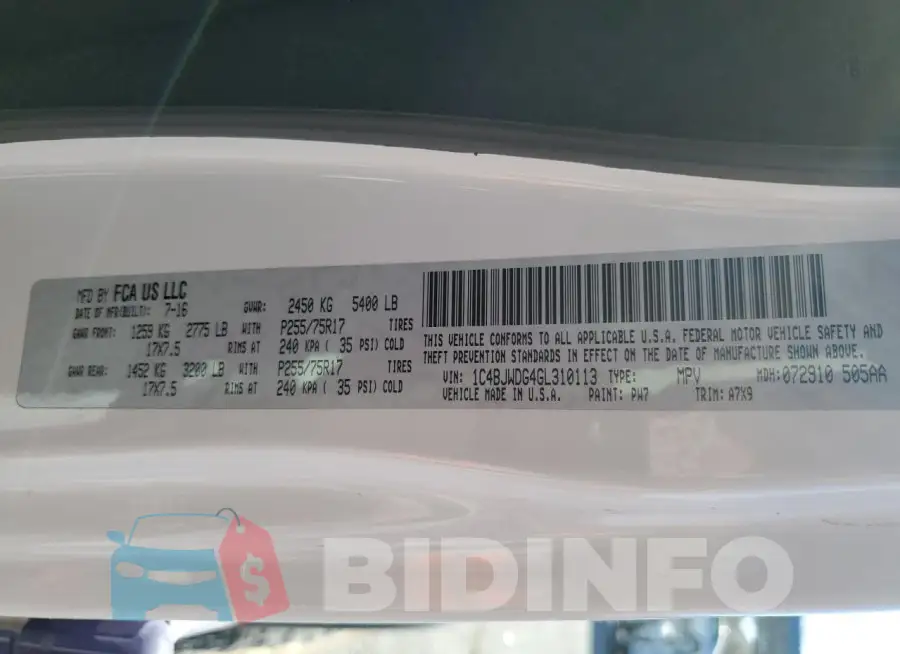 1C4BJWDG4GL310113 Photo# 13
