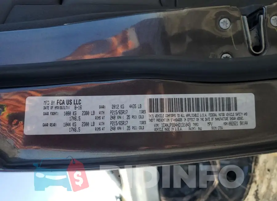 1C4NJPBB4HD131043 Photo# 13