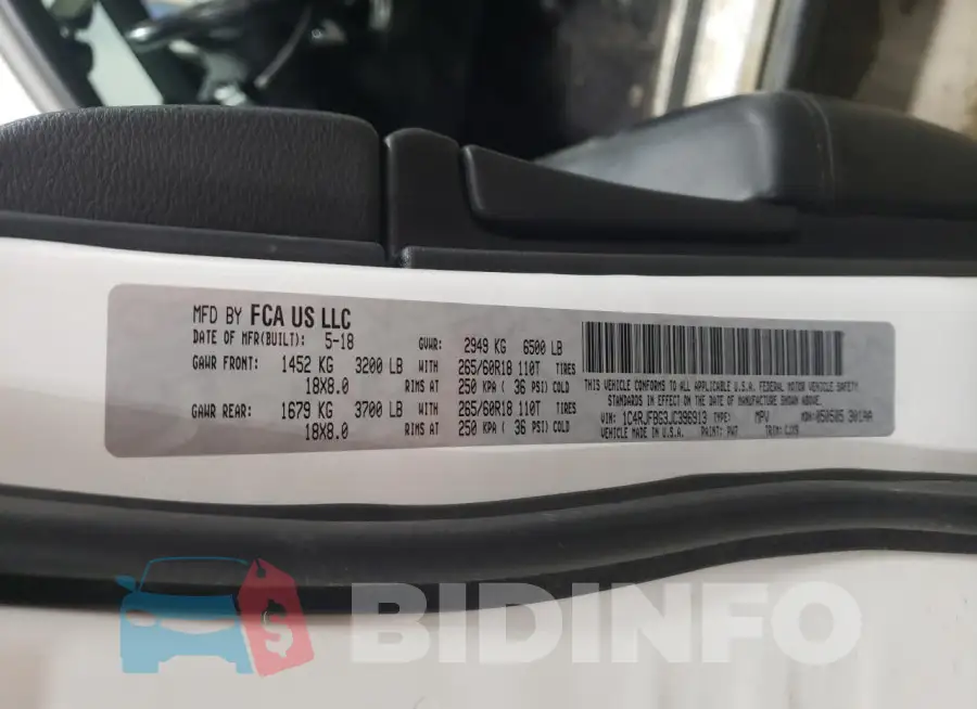 1C4RJFBG3JC396913 Photo# 13