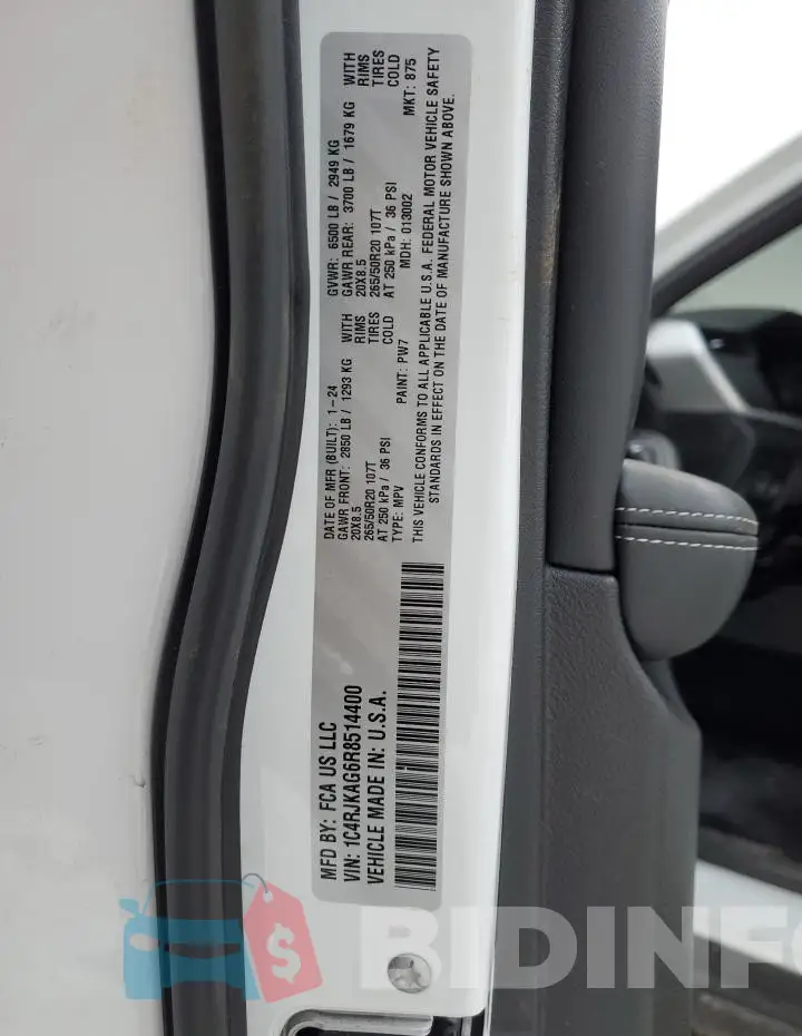 1C4RJKAG6R8514400 Photo# 13