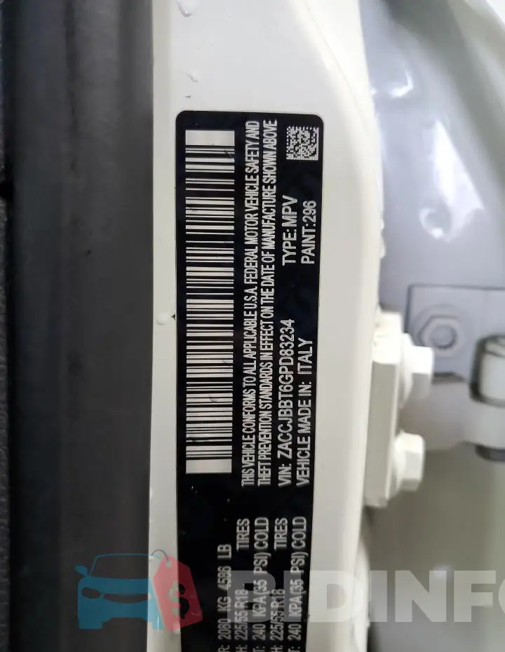 ZACCJBBT6GPD83234 Photo# 13