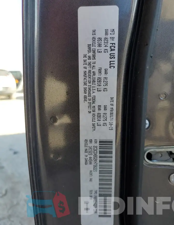 2C3CDXBG2KH736221 Photo# 12