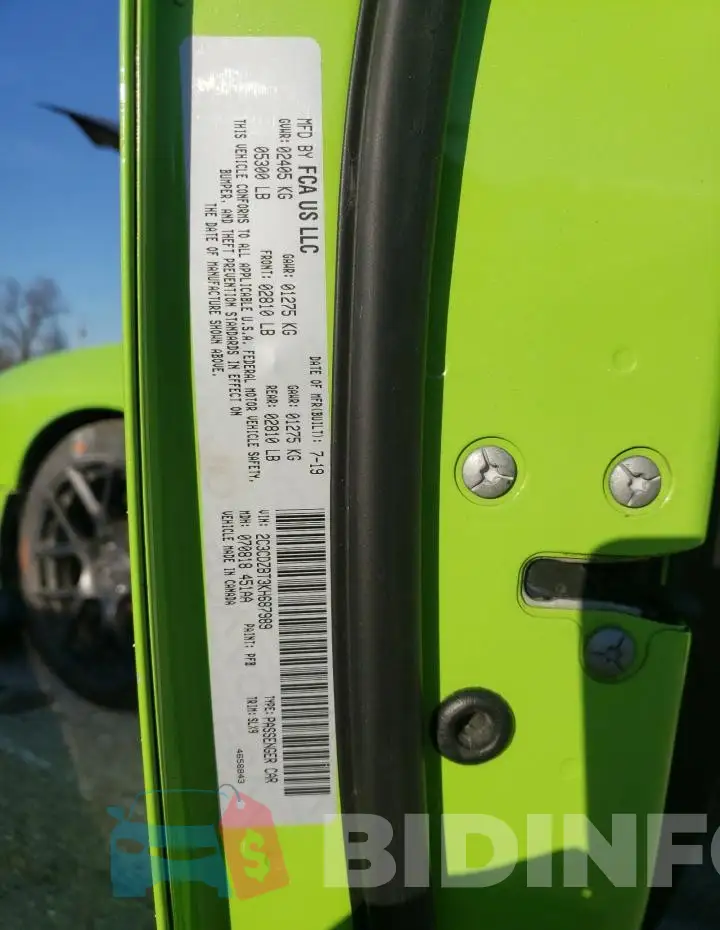 2C3CDZBT3KH687989 Photo# 13