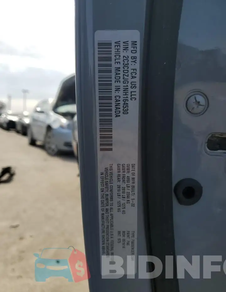 2C3CDZJG1NH164530 Photo# 12