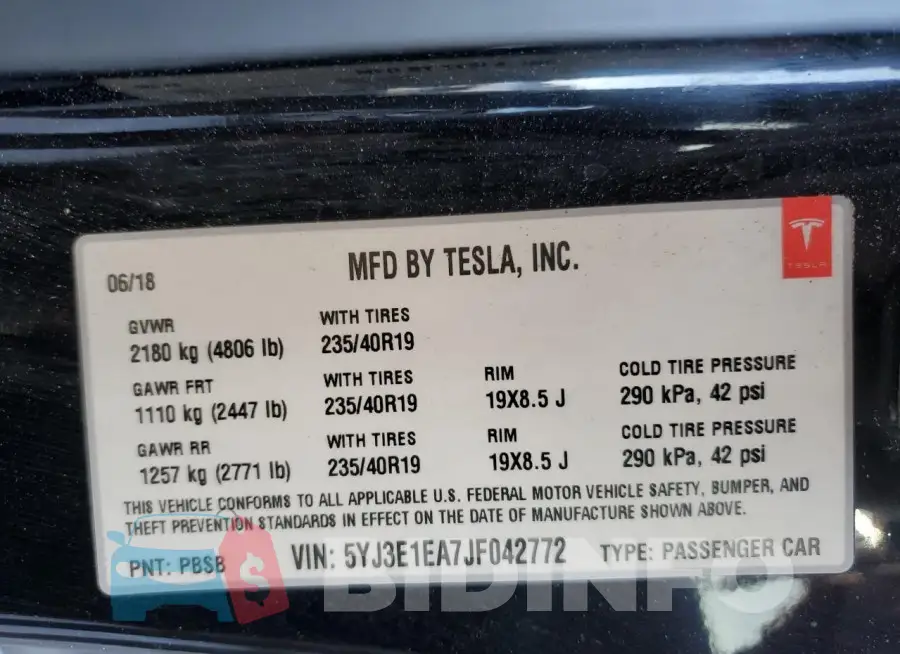 5YJ3E1EA7JF042772 Photo# 12