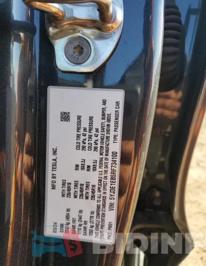 5YJ3E1EB5RF734100 Photo# 12