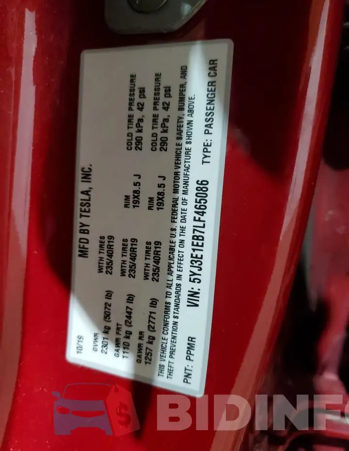 5YJ3E1EB7LF465086 Photo# 12