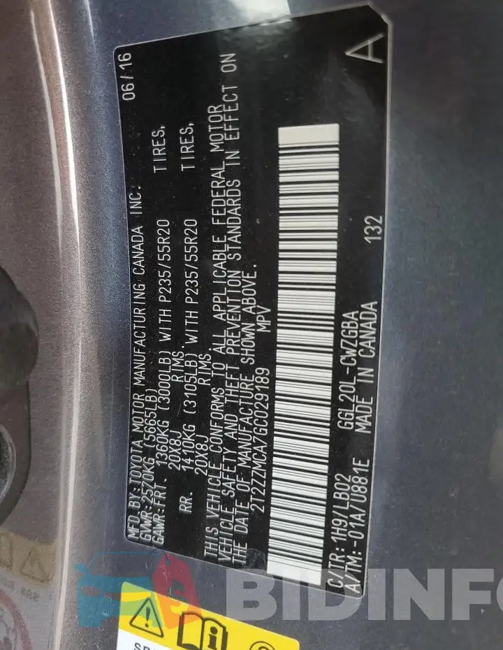 2T2ZZMCA7GC029189 Photo# 12