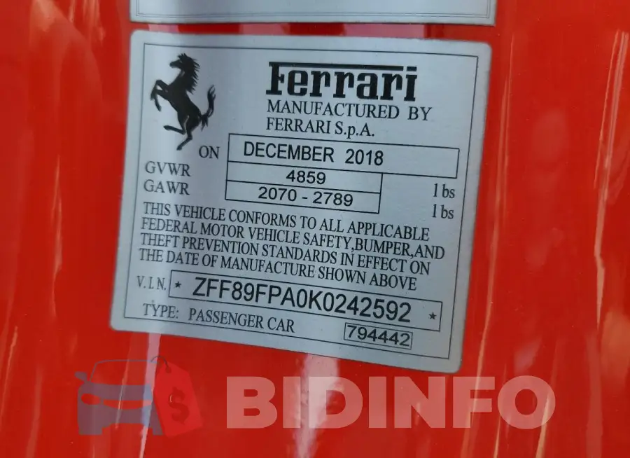 ZFF89FPA0K0242592 Photo# 13