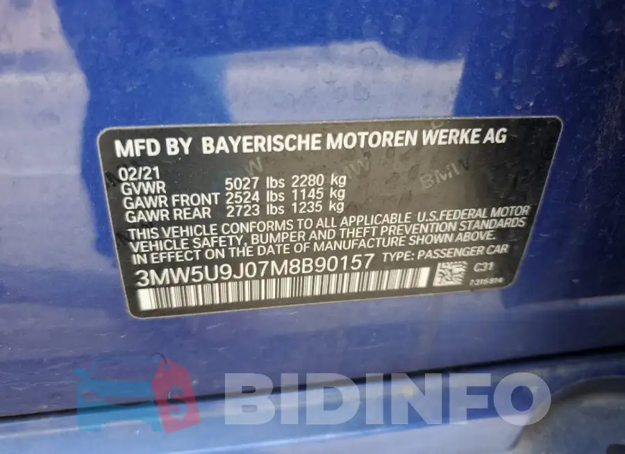 3MW5U9J07M8B90157 Photo# 12