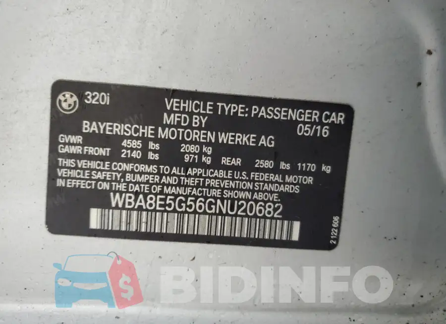 WBA8E5G56GNU20682 Photo# 13