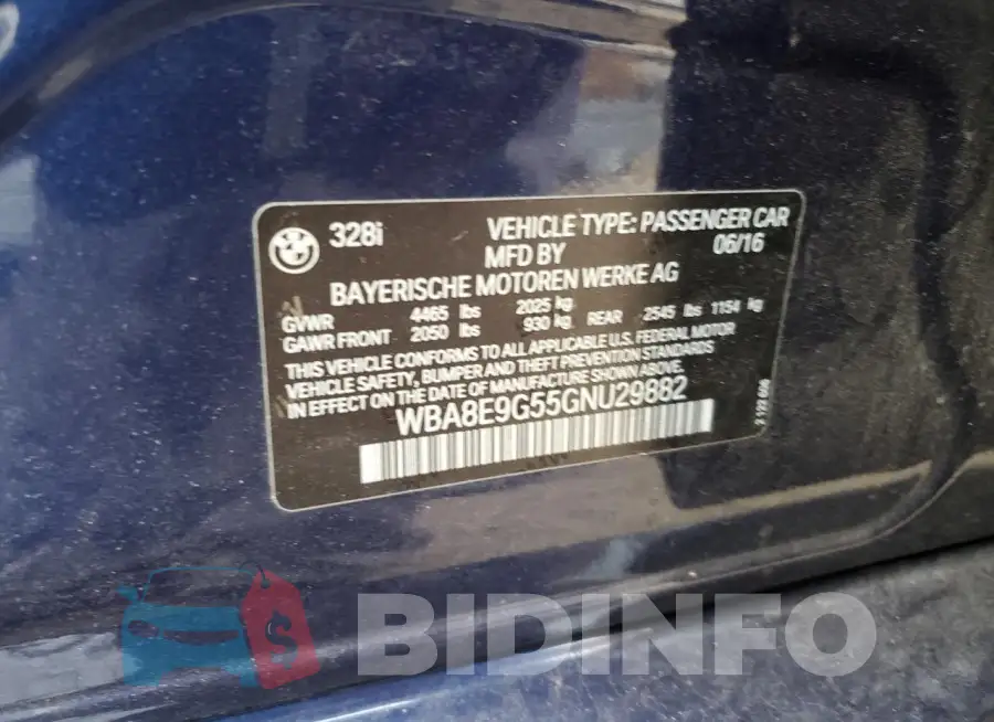 WBA8E9G55GNU29882 Photo# 12