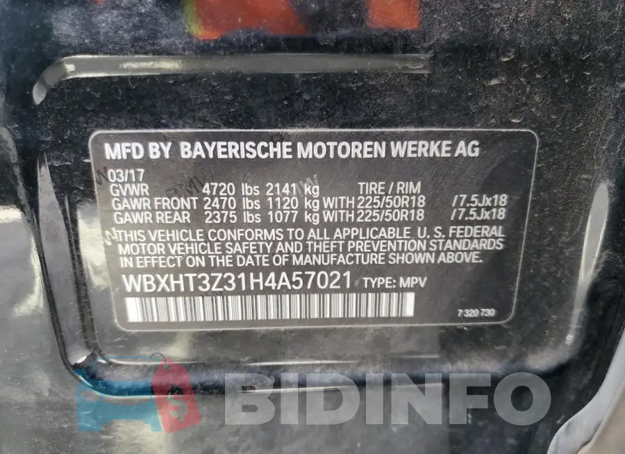 WBXHT3Z31H4A57021 Photo# 14