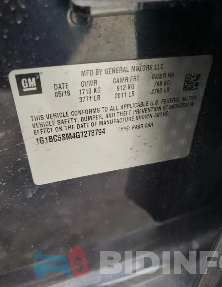 1G1BC5SM4G7278794 Photo# 12