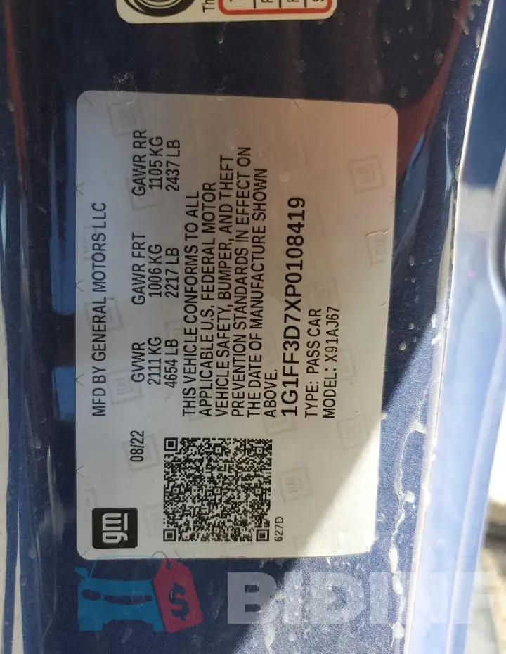 1G1FF3D7XP0108419 Photo# 12