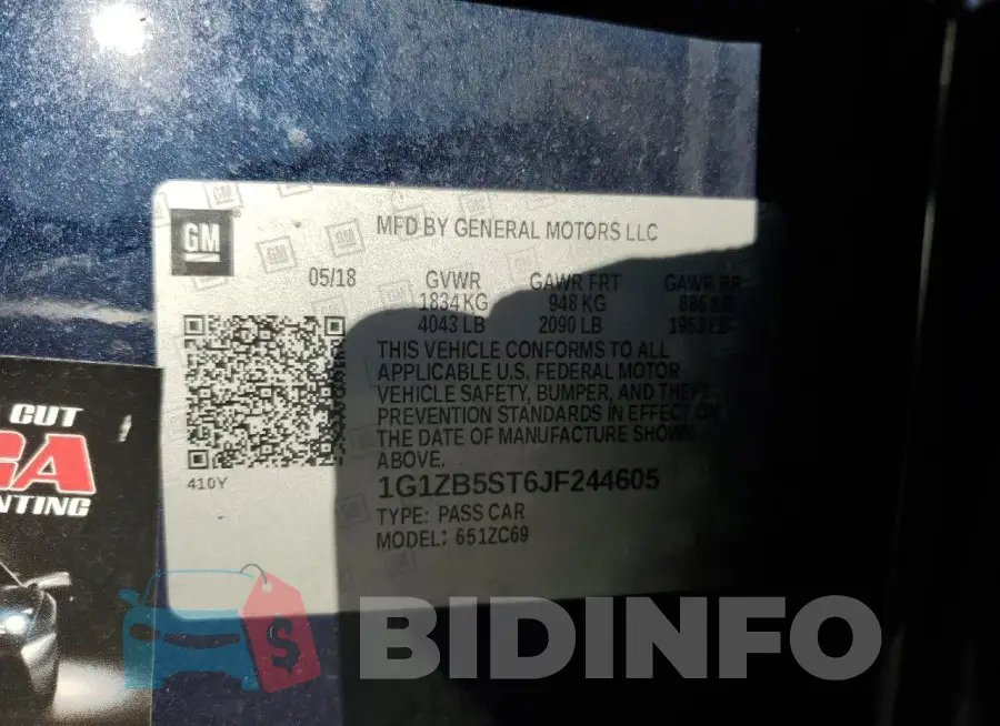 1G1ZB5ST6JF244605 Photo# 12