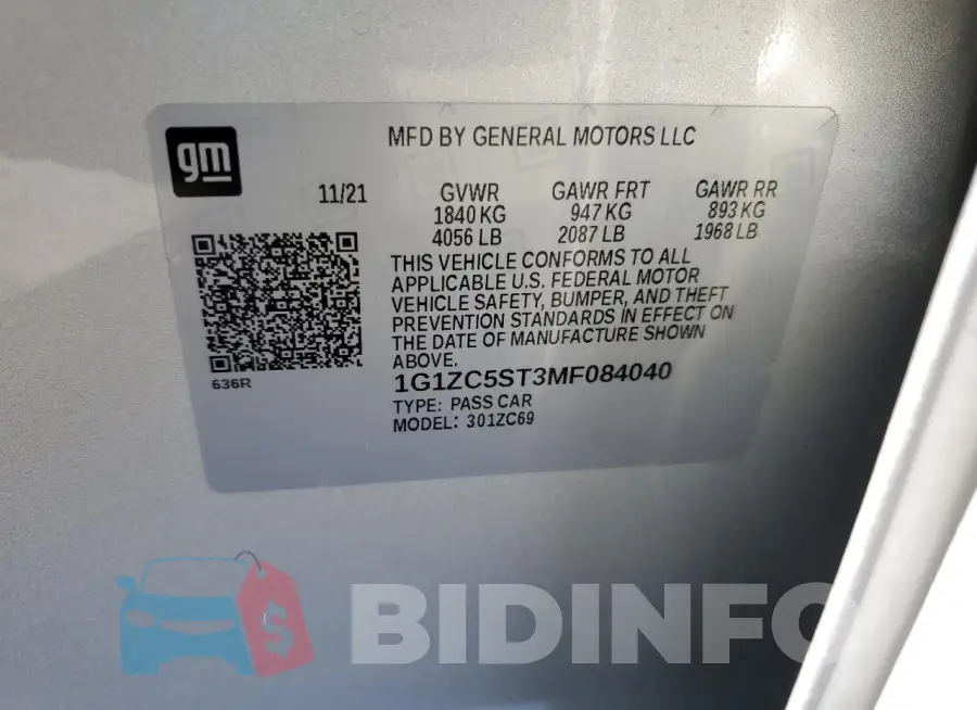 1G1ZC5ST3MF084040 Photo# 12