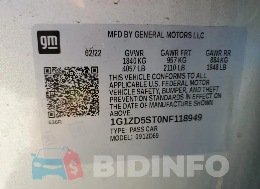 1G1ZD5ST0NF118949 Photo# 13
