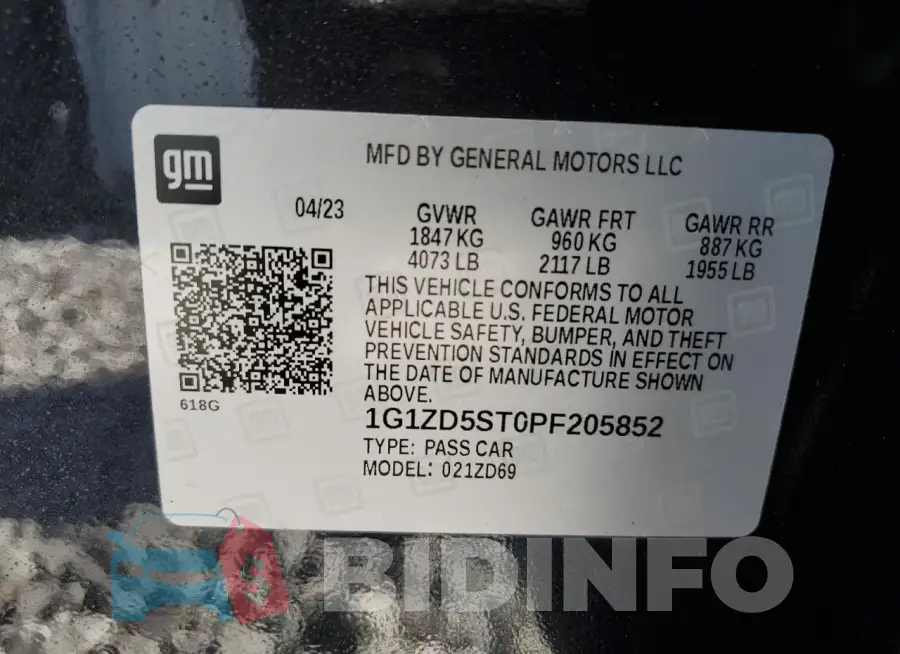 1G1ZD5ST0PF205852 Photo# 13