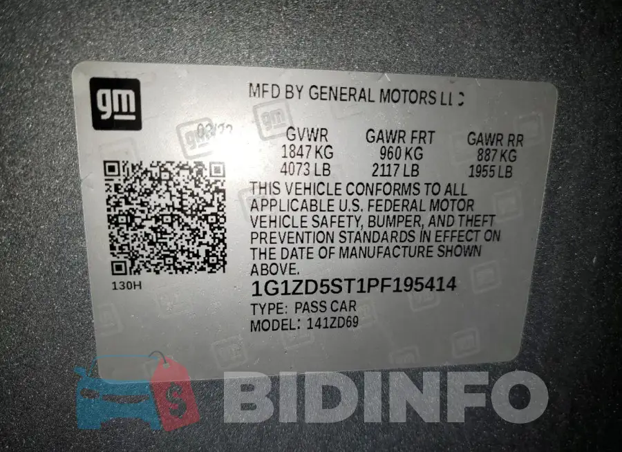 1G1ZD5ST1PF195414 Photo# 13