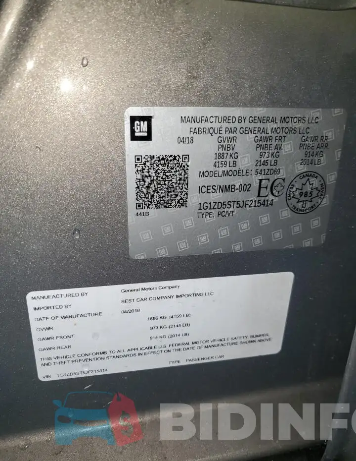 1G1ZD5ST5JF215414 Photo# 12