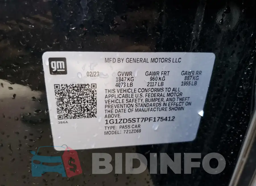 1G1ZD5ST7PF175412 Photo# 12