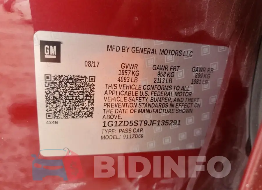 1G1ZD5ST9JF135291 Photo# 12