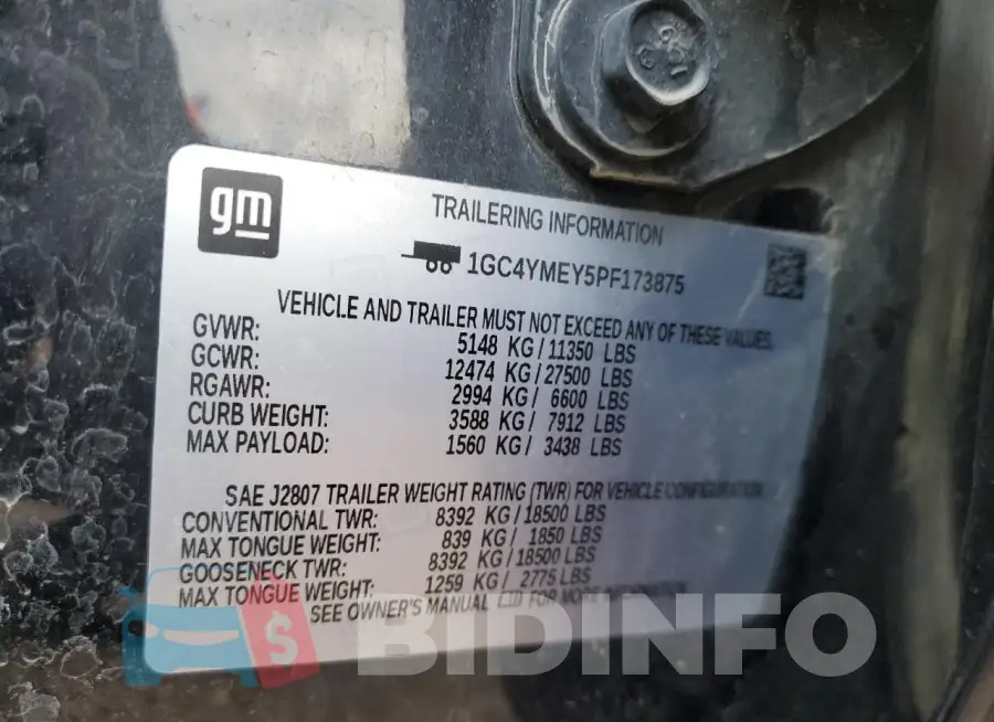 1GC4YMEY5PF173875 Photo# 12