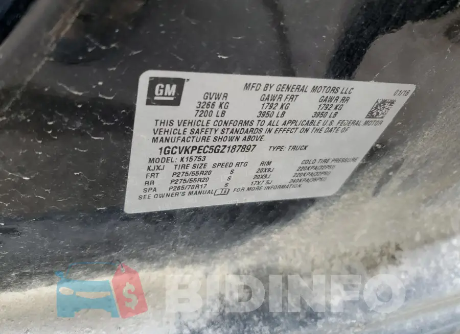 1GCVKPEC5GZ187897 Photo# 12