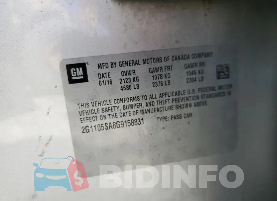 2G1105SA8G9158831 Photo# 12