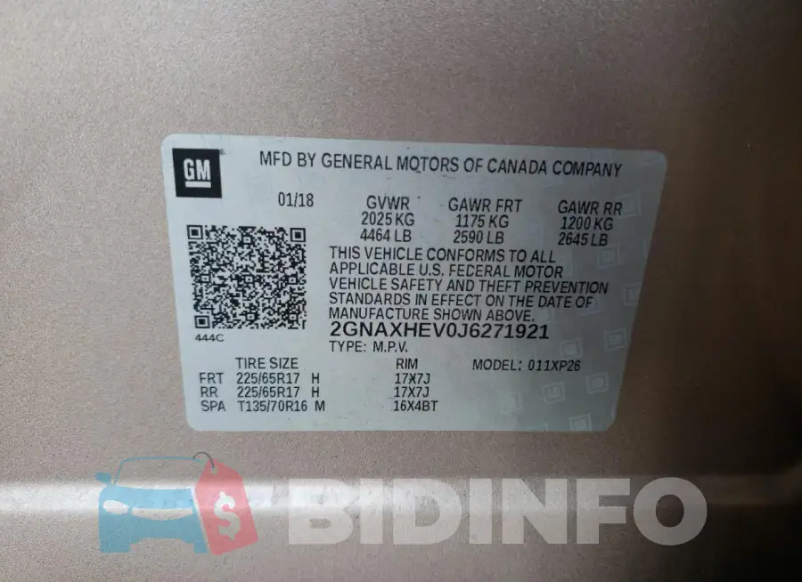 2GNAXHEV0J6271921 Photo# 13