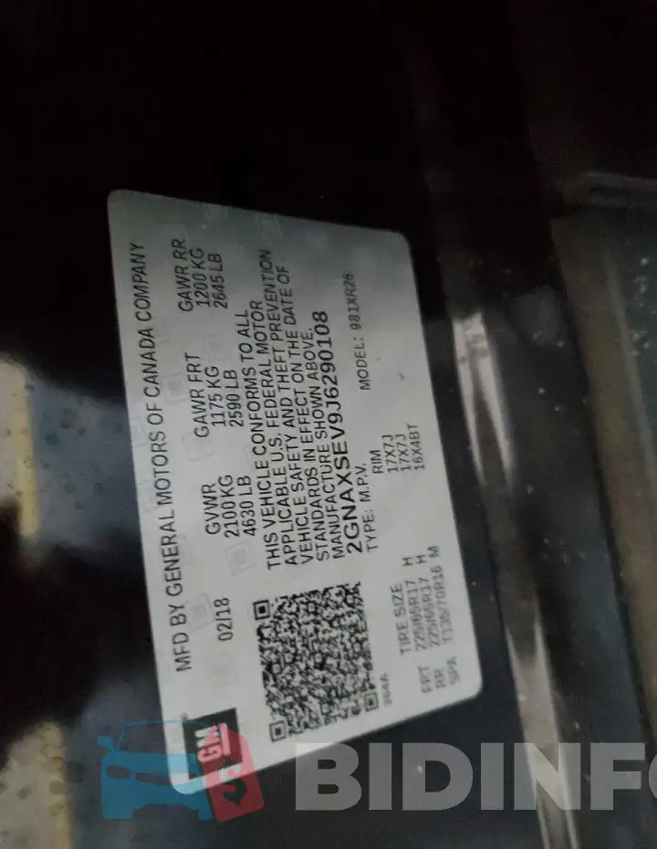 2GNAXSEV9J6290108 Photo# 13