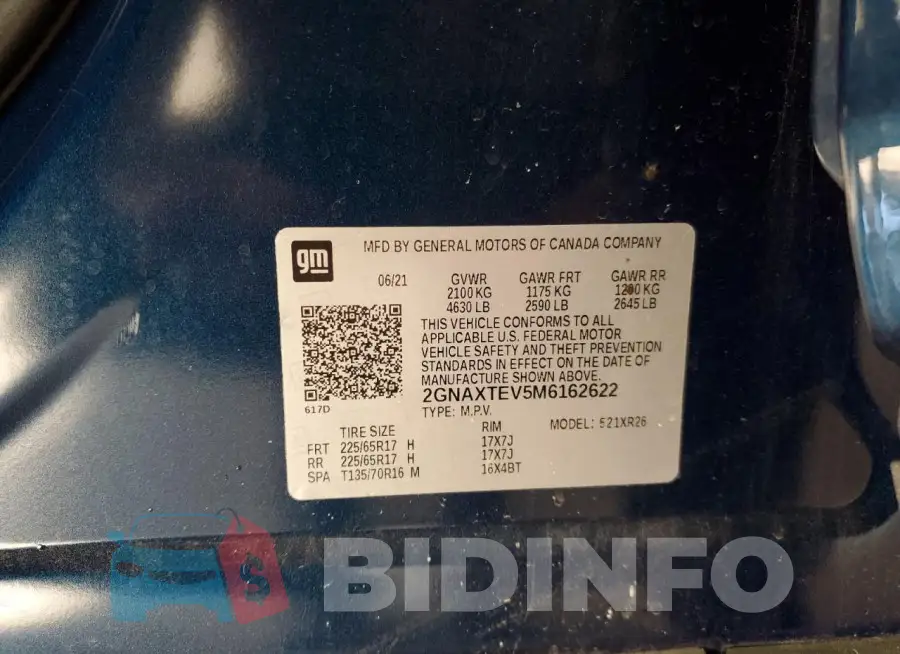 2GNAXTEV5M6162622 Photo# 13