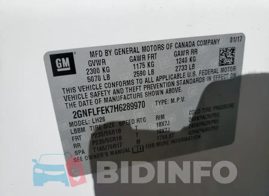 2GNFLFEK7H6289970 Photo# 13