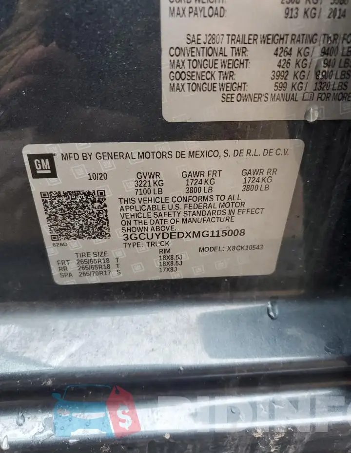3GCUYDEDXMG115008 Photo# 13